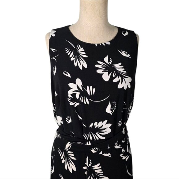 Ralph Lauren Black and White Belted Sleeveless Maxi Sundress Size 12 - Picture 3 of 13